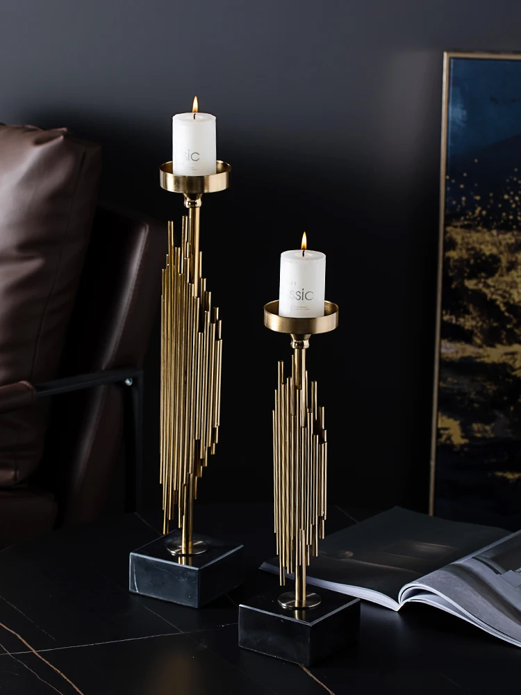 Imagem -05 - Marble Nordic Gold Metal Candlestick Candle Dinner Household Dining Table Wedding Centerpiece Luxury Gift Ideas