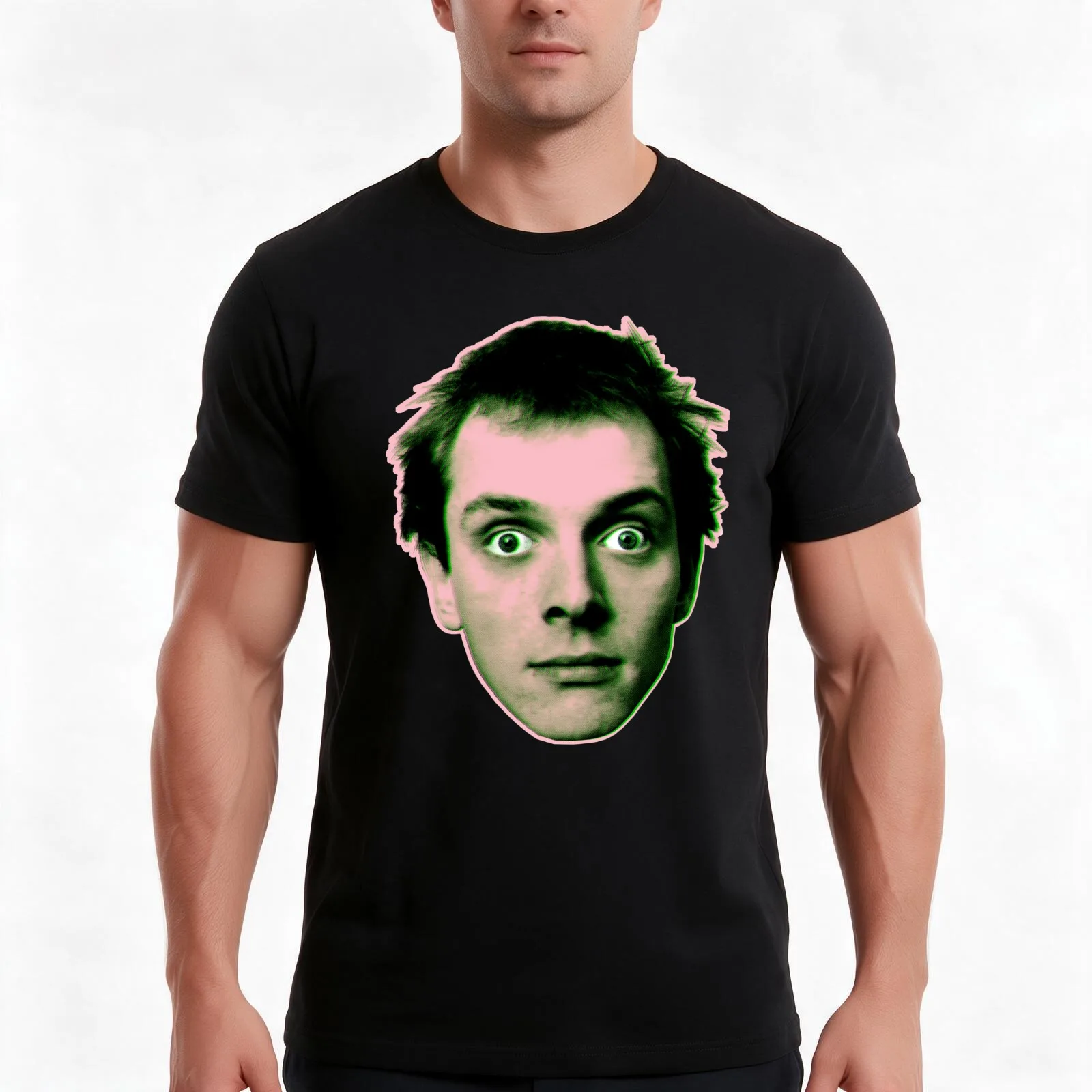 RIK MAYALL T-Shirt, Summer Casual Cotton Tee, Oversized Streetwear Tops, Vintage Graphic Print, Loose Fit Short Sleeve