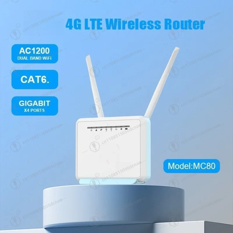 MC80 CAT6 Gigabit 4G LTE CPE Router Dual Band 2.4G 5.8G 5000mAh Battery Detachable Antennas Unlocked SIM WiFi Modem
