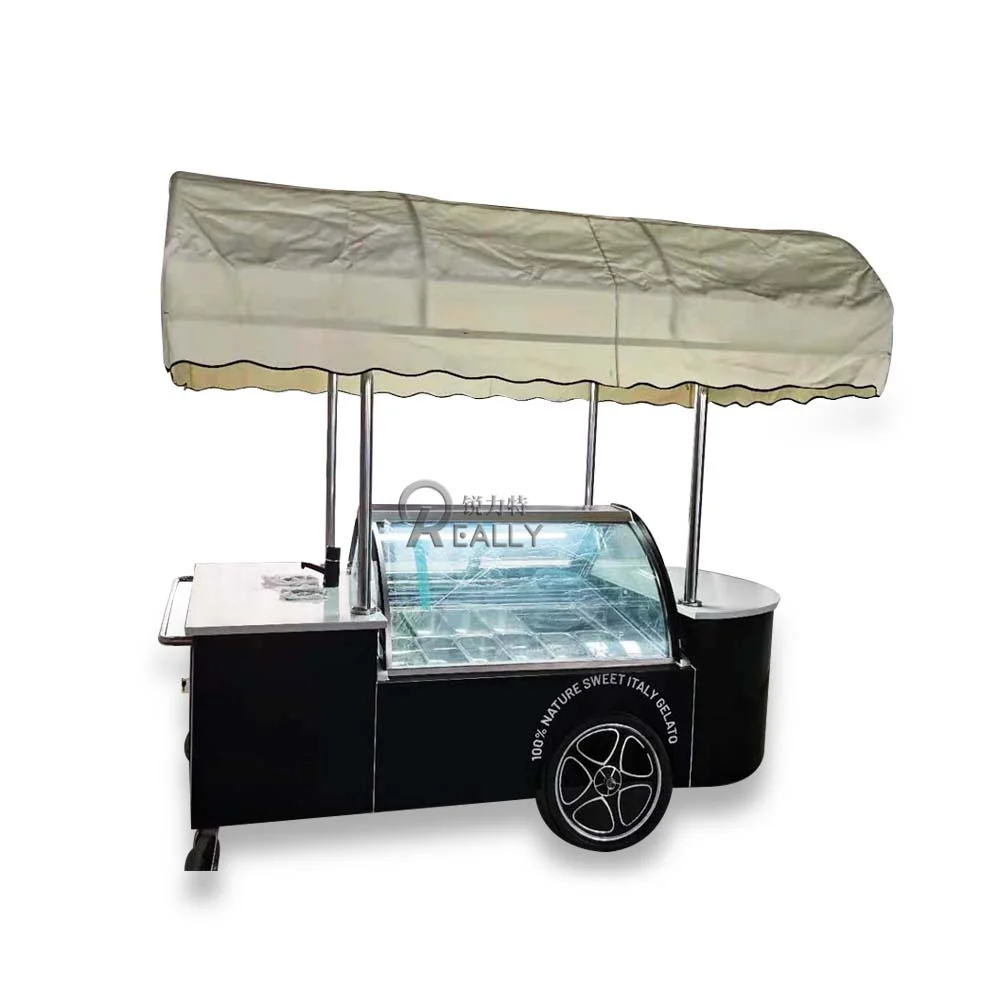 خزانة عرض المصاصة التجارية القابلة للتخصيص ، عربة زهور الآيس كريم المبردة بالهواء ، مبيعات مجمدة