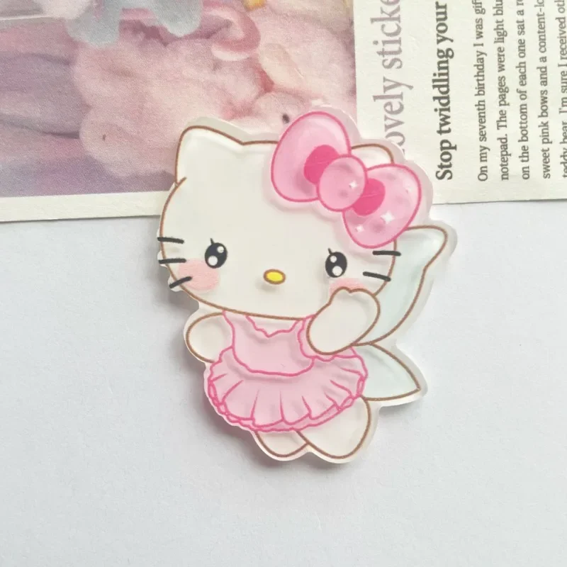 5 unids/set DIY accesorios acrílicos para fanáticos de personajes de anime Hello Kitty, Kawaii, Kuromi y Cinnamoroll