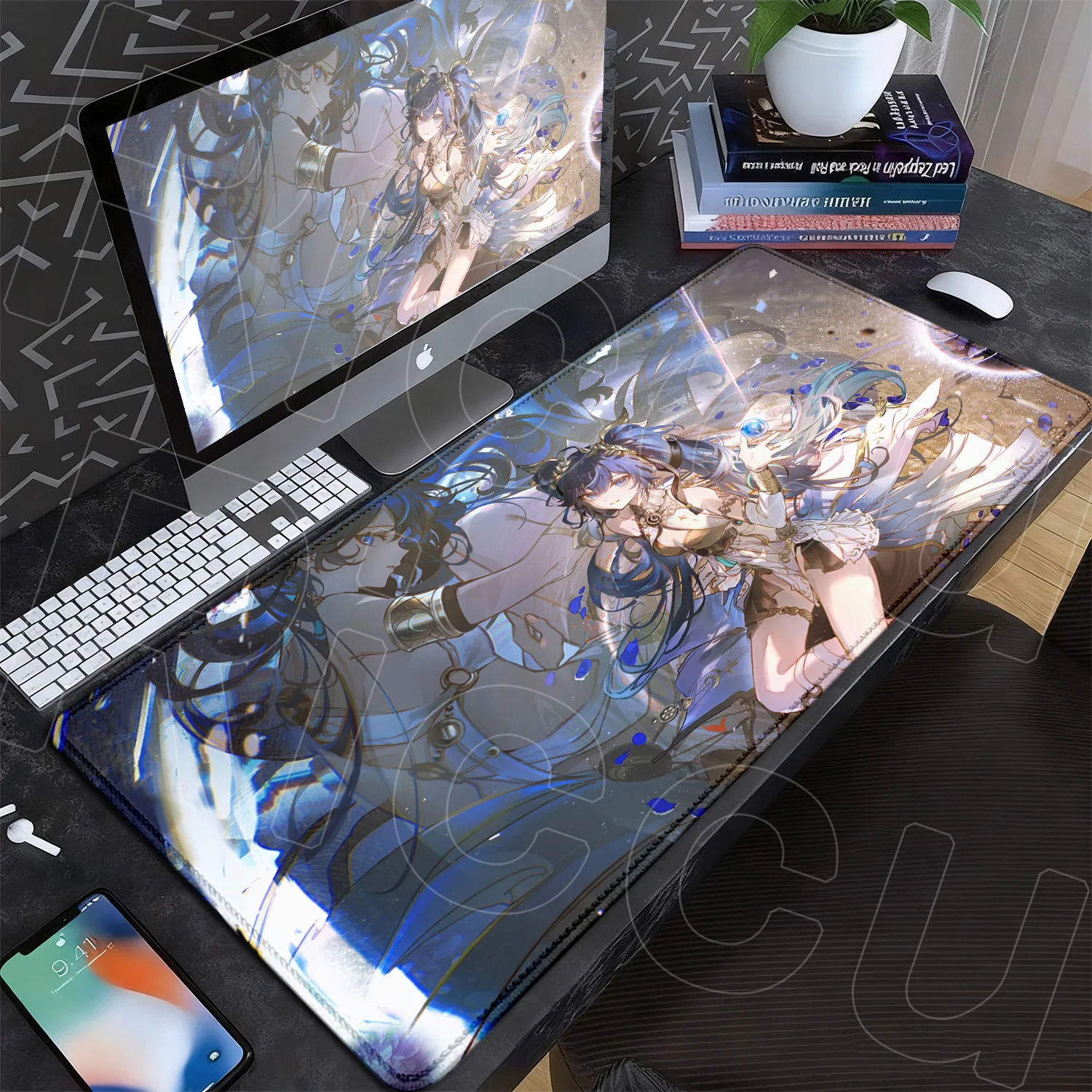 PC Laptop HD Mousepad Gaming Computer Gamer Tastaturmatte Gummi-Mauspad XXL Großes Wuthering Waves IUNO Mauspad PC-Zubehör – Detail 7