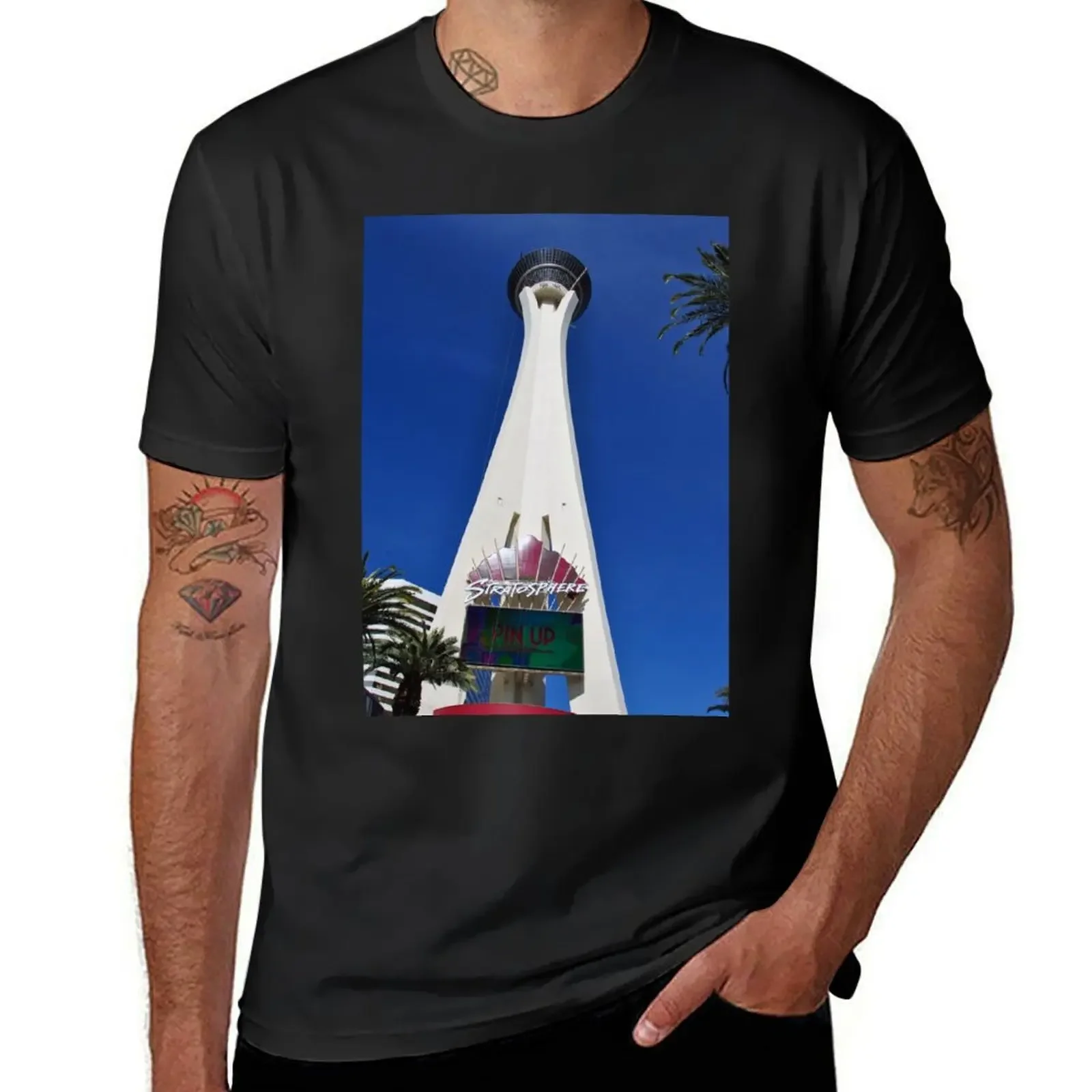 Stratosphere Tower Las Vegas Nevada America T-Shirt rapper graphic tees vintage plus sizes men clothings