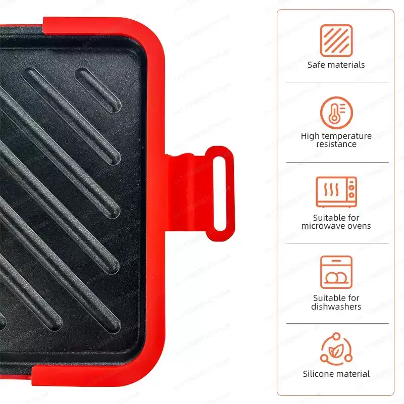 Microwave oven special sandwich maker quick heating crispy toast bread slices silicone baking pan removable cleaning