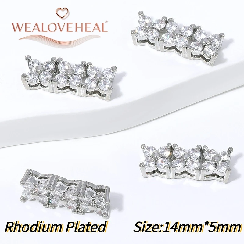 18K vergoldete Messing-Mikropavé-Zirkon-Mehrreihen-Abstandshalter für Perlenketten, Armbänder, DIY-Schmuckherstellungszubehör – Detail 21