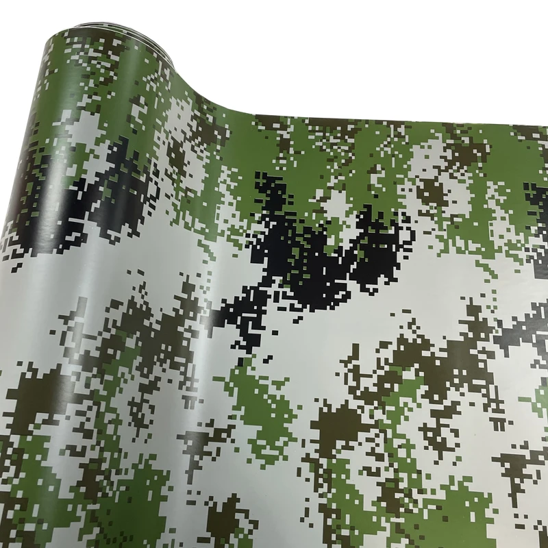 Premium Camouflage Schwarz Grün Digitale Vinyl Wrap Rolle DIY Selbstklebende Aufkleber Film Auto Wrapping Folie mit Air Release