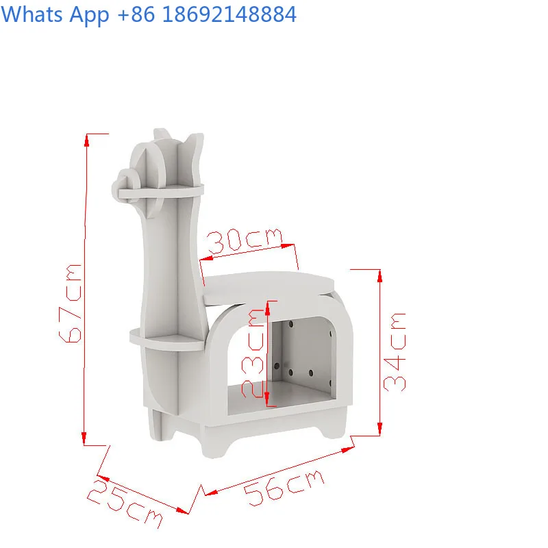 ชั้นวางหนังสือรูปอัลปาก้า ชั้นวางของข้างโซฟา โต๊ะข้างสำนักงาน ตกแต่งร้านค้า ชั้นวางโชว์สินค้า ชั้นวางของลายการ์ตูน ที่จัดระเบียบโต๊ะทำงาน