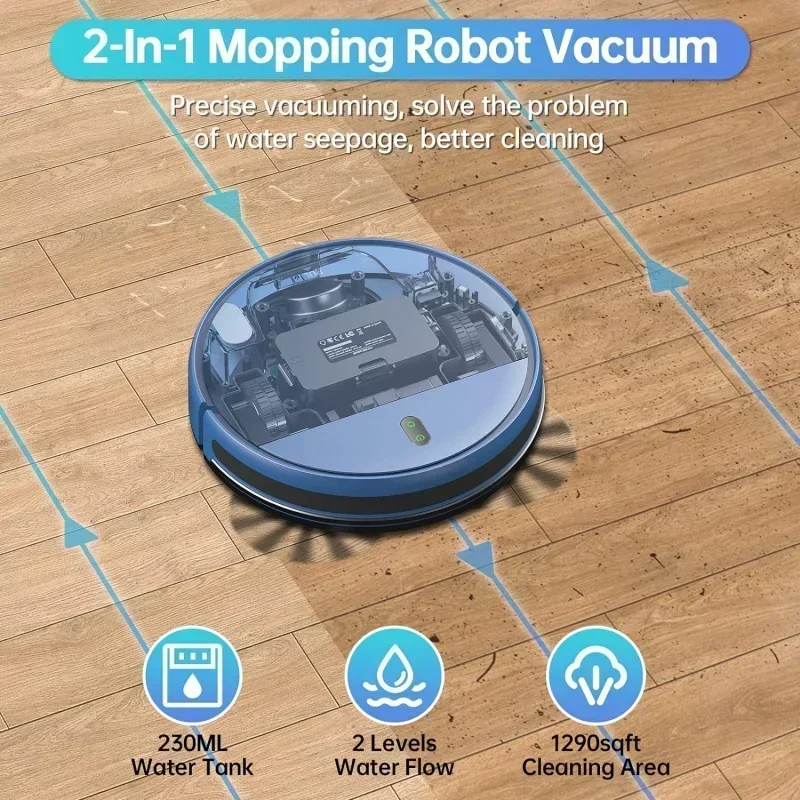DD2ZCWA Robot Vacuum and Mop Combo,2 in 1 Mopping Robotic Vacuum with WiFi/App/Alexa,Robotic Vacuum Cleaner,Schedule Settings