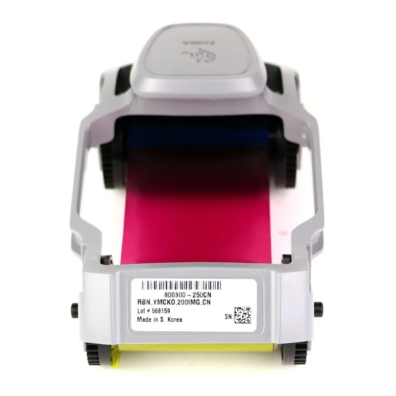 original 800300-250CN YMCKO color Ribbon cartridge 200 prints for zebra ZC100 ZC300 card printers