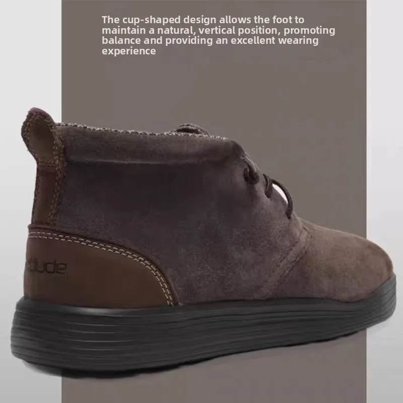 أحذية رجالية كاجوال سهلة الارتداء من هاي ديد، خفيفة للغاية وقابلة للتنفس ومريحة، مصنوعة من جلد النوبوك، أحذية عمل متوسطة الار...