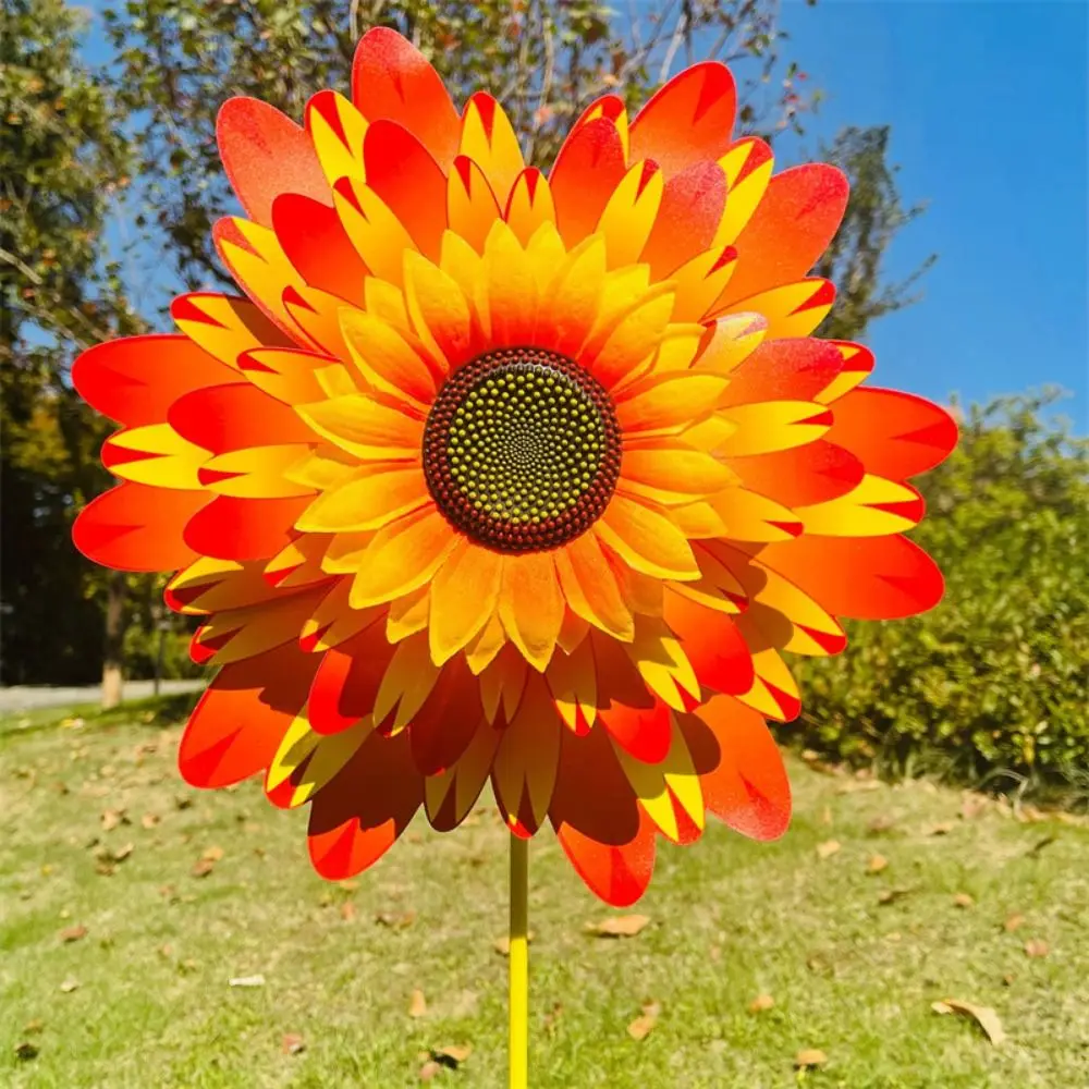 New Multistyles 30cm Sunflower Windmill PVC Diameter 36cm Rotating Sunflower Garden Yard Wind Spinner Outdoor Party Picnic Decor
