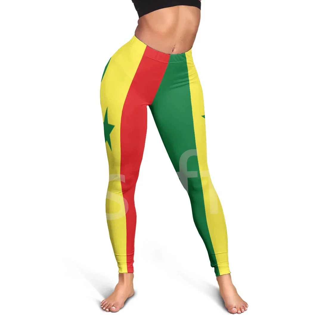 Tessffel Africa County Senegal Ghana Flag Native Tribe Retro 3DPrint Harajuku Casual Women Sexy Leggings Yoga Fitness Suits A1