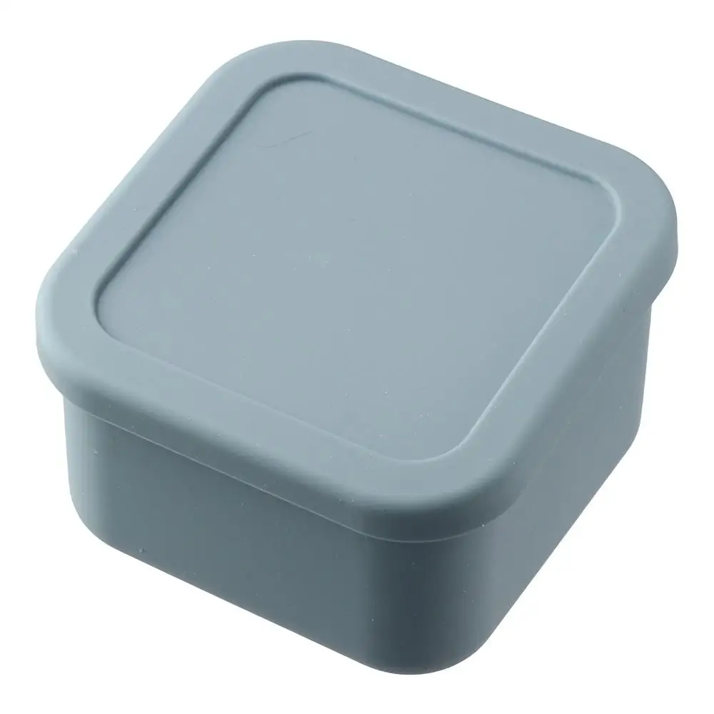 3pcs Silicone Silicone Lunch Box 10.2/8.4/6.4 CM Green/Yellow/White/Blue/Red Square Silicone Crisper