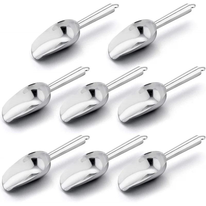 

8-Piece 3oz Gold Stainless Steel Mini Ice Scoops | Candy/Flour/Sugar/Party/Bar - Rust-Proof & Dishwasher Safe for Jars/Ice Maker