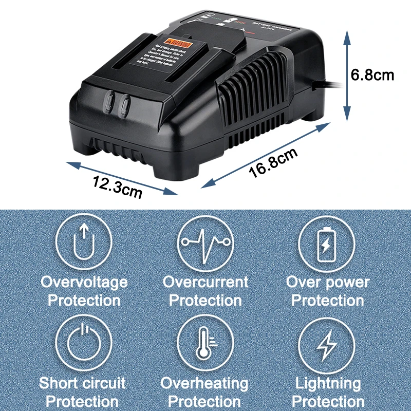 18V Lithium Battery Charger for AEG L1890RHD/L1830RHD/L1815G/L1820R/L1820S/L1825R/L1830R/L1840RL1850R High Quality Fast Charging