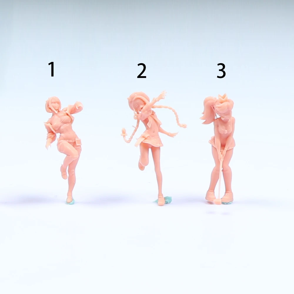 1/64 Figure Happy Girl Resin Model 1/43 1/35 Sports Beauty Garage Kit Need To Be Colored By Yourself Number 386