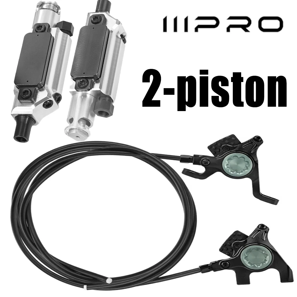 

IIIPRO 2-piston Hydraulic Brake Road Bike Bicycle Hydraulic Brakes Set Line Pull Modified Hydraulic Disc Brake with Cooled Pads