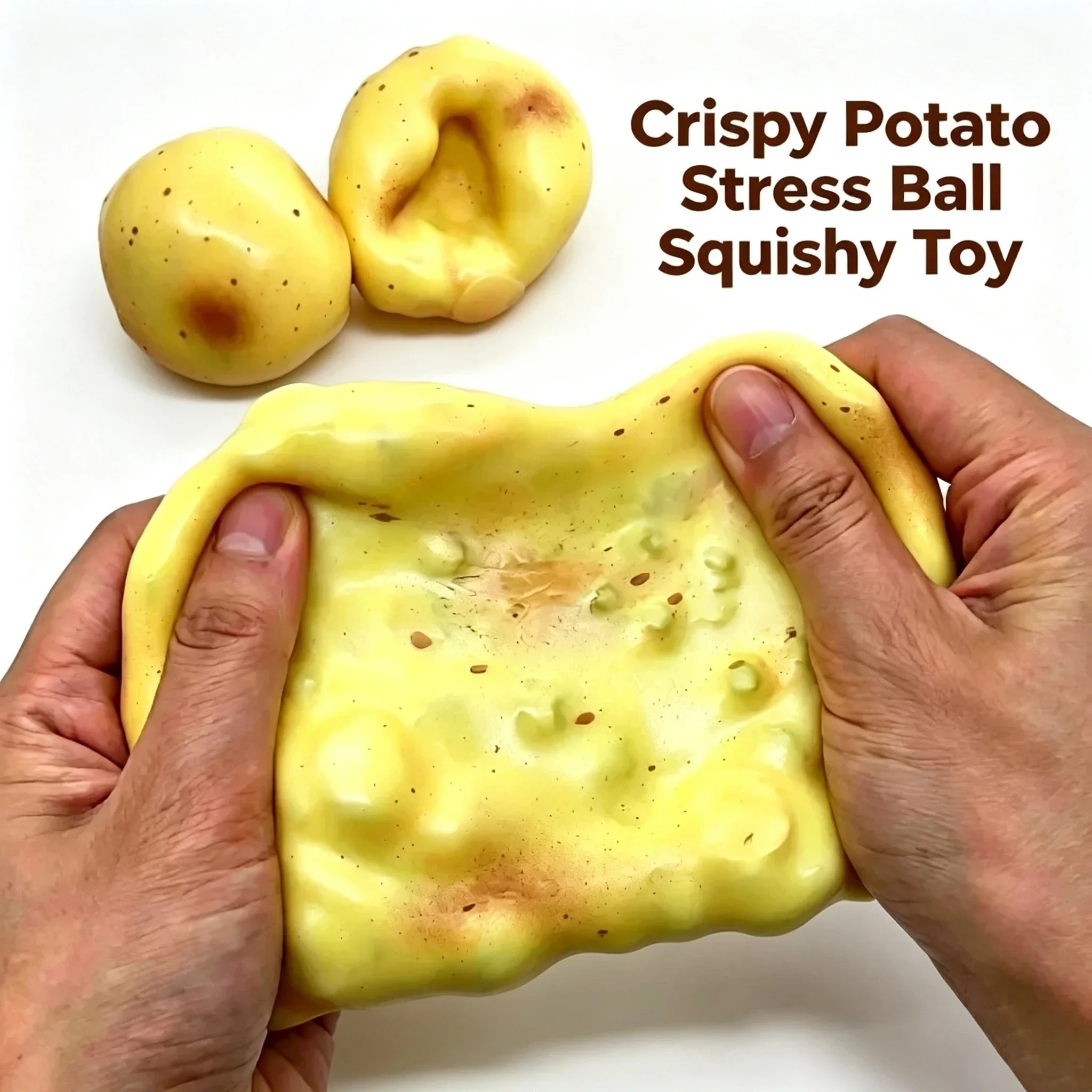 Crunchy Potato Squishy Stress Ball ASMR Fidget Toy Handmade Squeeze Ball Portable Anxiety Relief Sensory Toy for Adults Kids. view 3