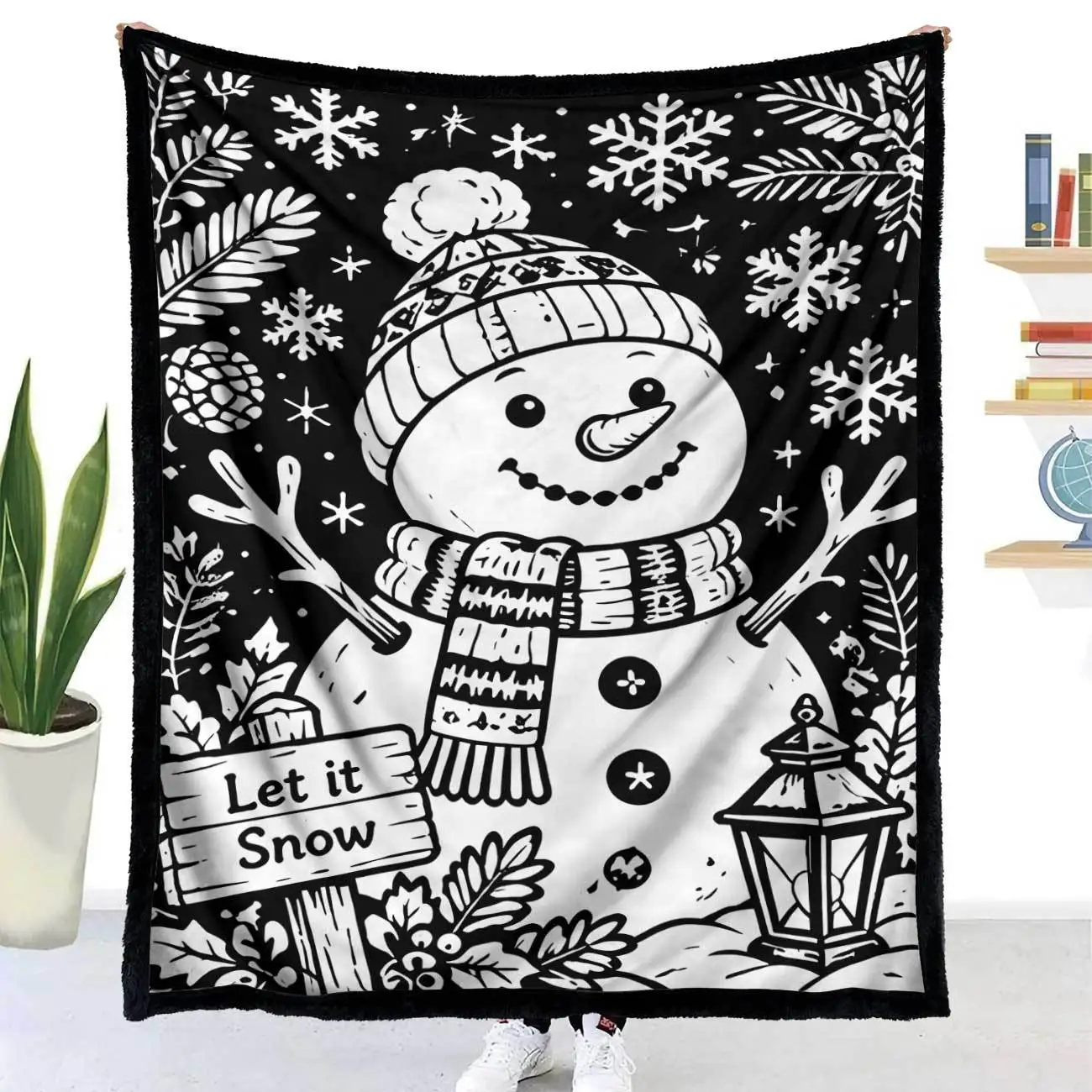 Factory direct supply of hand-colored blankets, Christmas patterns, hand-colored brushes, Christmas blankets X