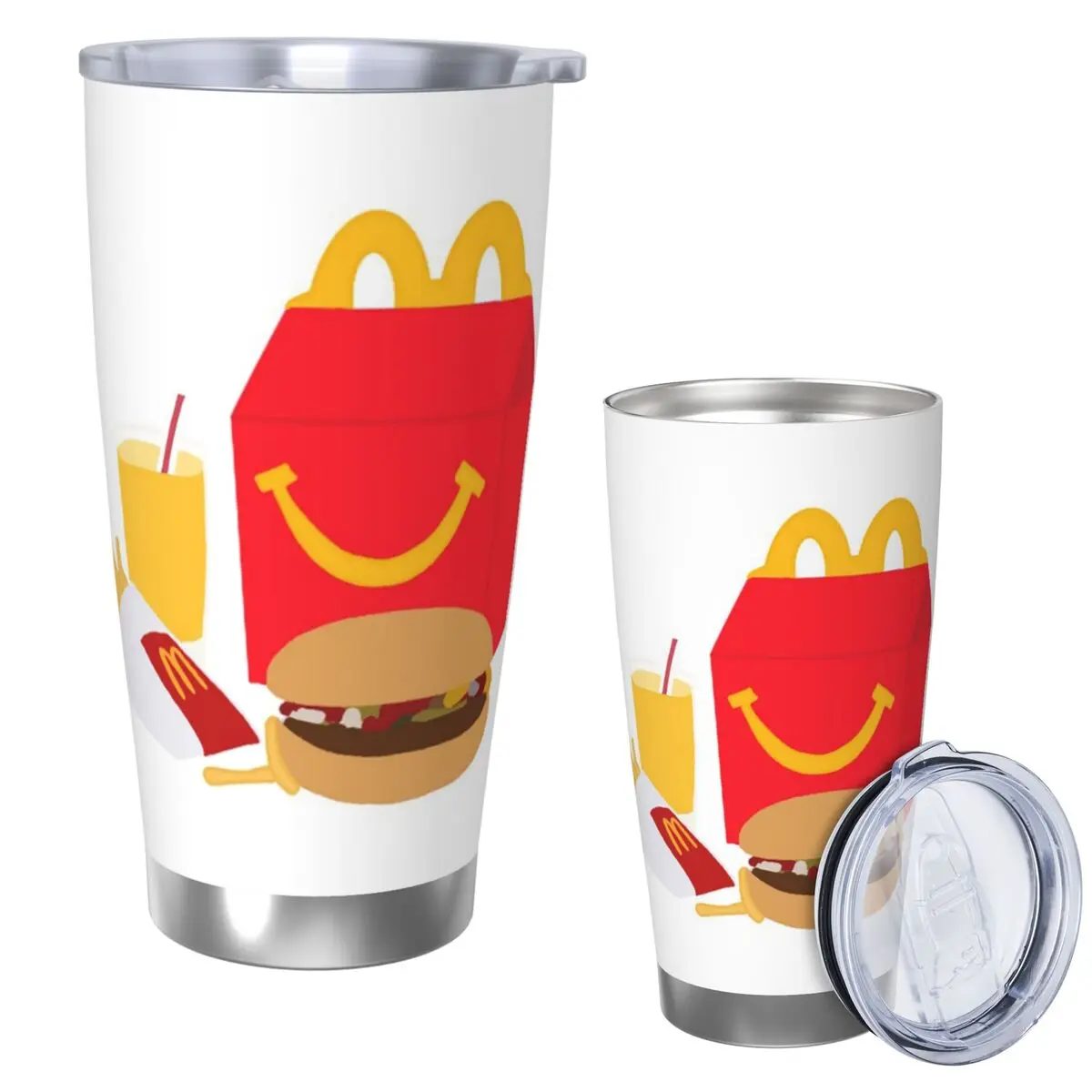 

McDonald's Happy Meal Stainless Steel Tumbler Vacuum Insulated Mugs Thermal Cold Bottle Straws With Lid 20oz