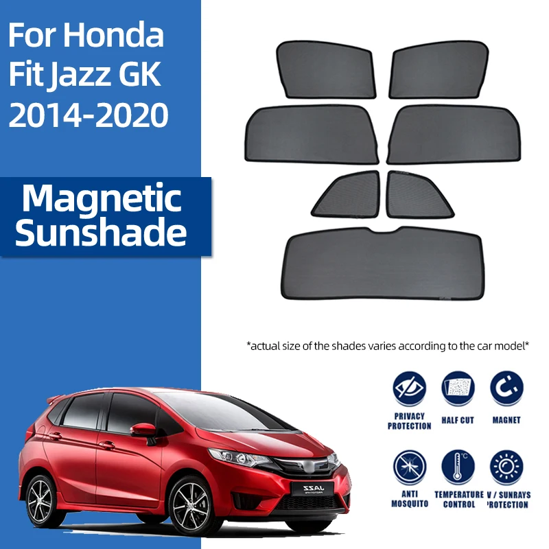 

For Honda JAZZ GK 2014-2020 Fit Magnetic Car Sunshade Front Windshield Mesh Frame Curtain Baby Rear Side Window Sun Shade Shield