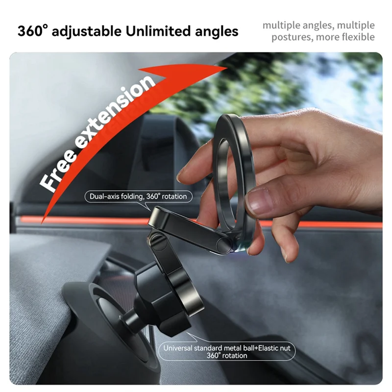 AB61-ل تسلا هايلاند نموذج 3 Y حامل هاتف مغناطيسي قوي آيفون 16 15 14 برو ماكس الهواتف منفذ الهواء قاعدة #2