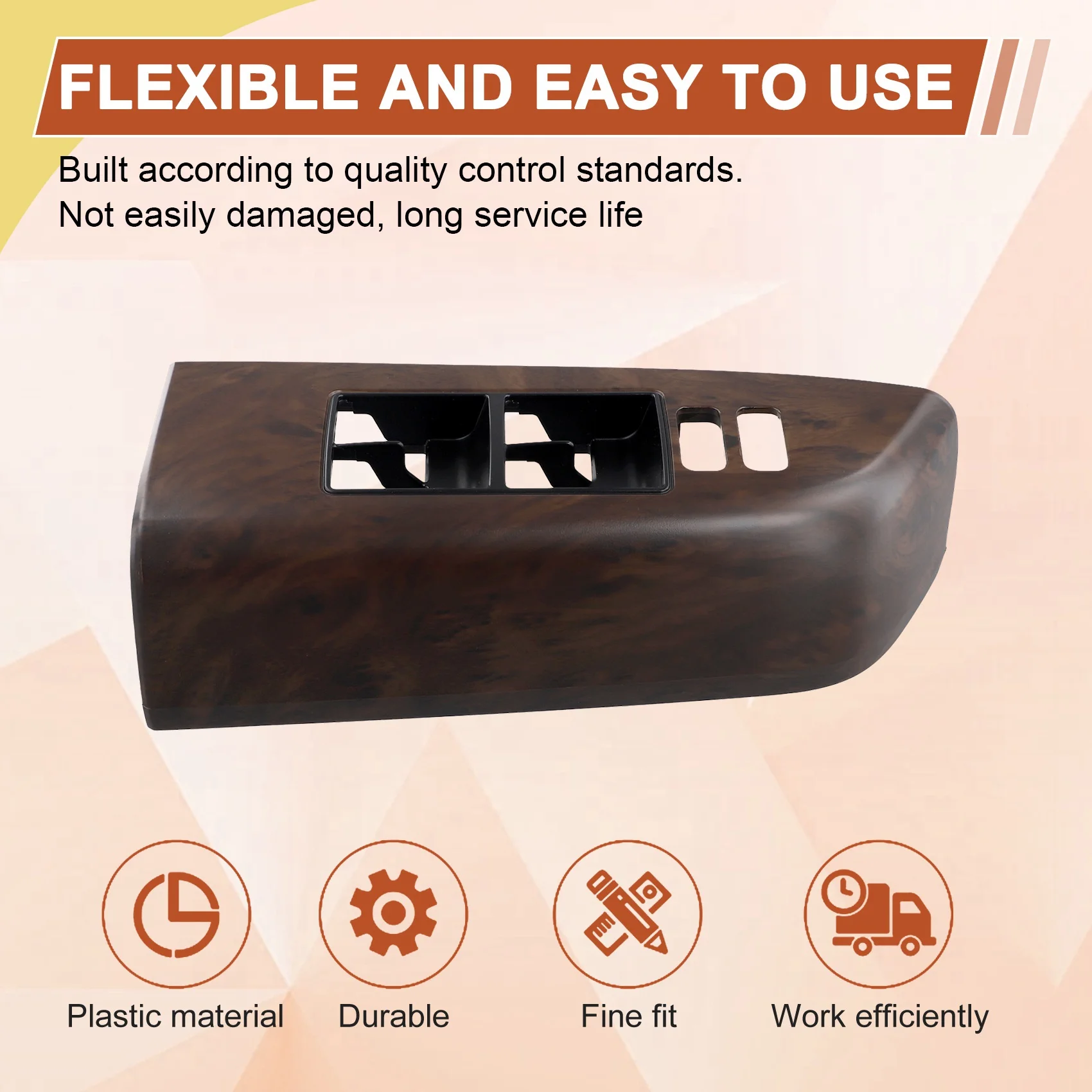 Car Window Lift Switch Panel Trim Cover For Toyota Sequoia 2006-2021 Armrest Upper Panel-T47C