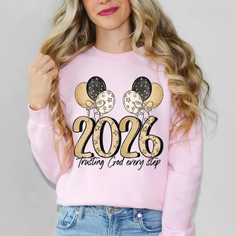 

2026 Trusting God, женская толстовка с капюшоном, семейный новогодний подарок, пуловер в стиле Харадзюку, уличная одежда, праздничный пуловер для вечеринки, зимний свитер