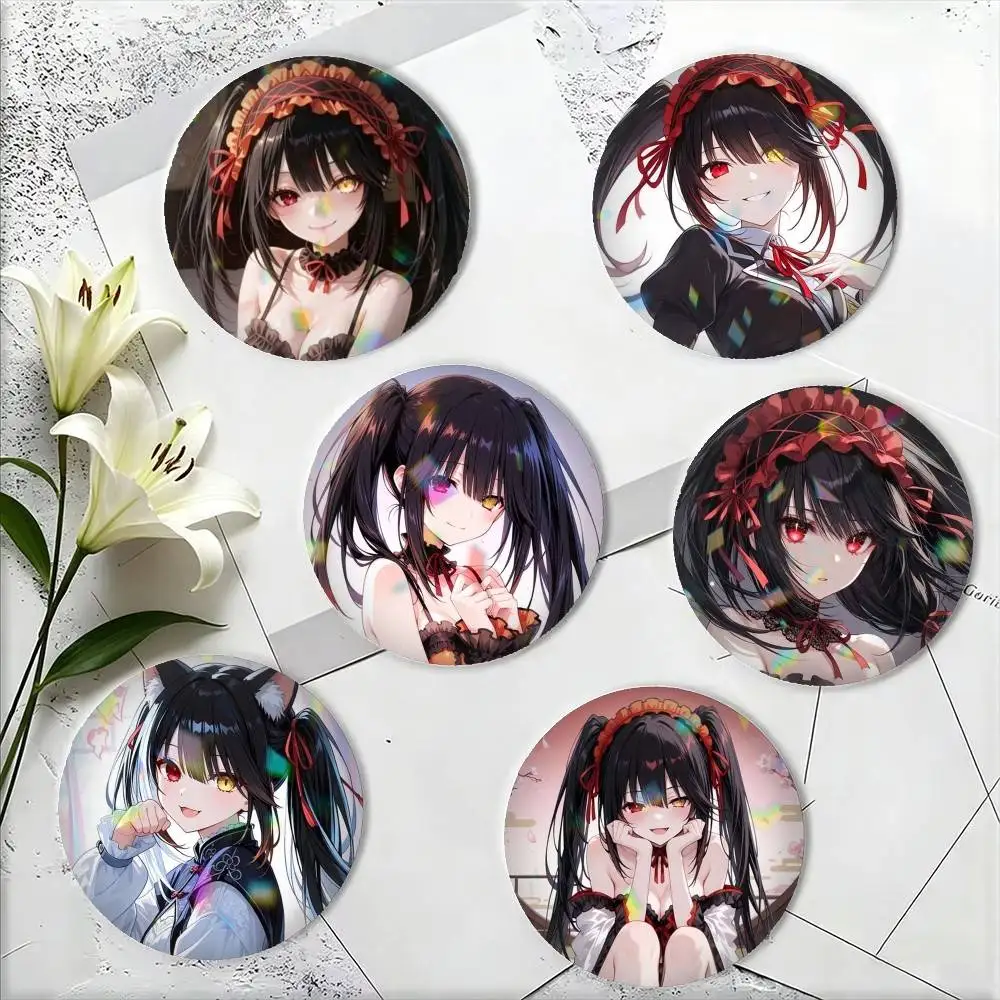 Date A Live Tokisaki K-Kurumi  25 32 44 58 75mm Badges Personalized Round Brooches Pins Accessory Gift