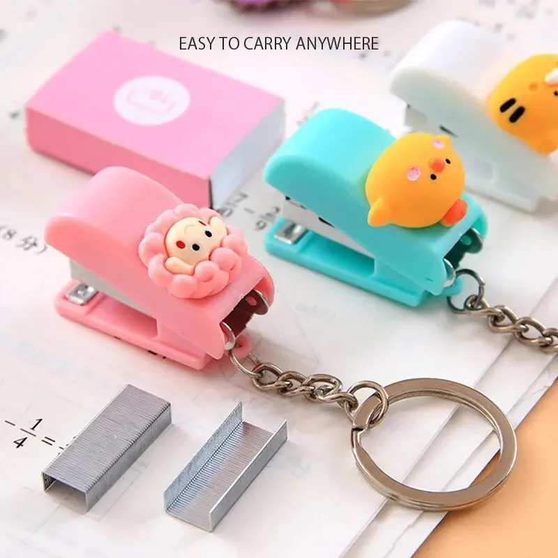 1PC Cartoon Cute Mini Stapler Portable No.10 Staples Paper Binding Machine Stationery Office School File Organizer Supplies Tool