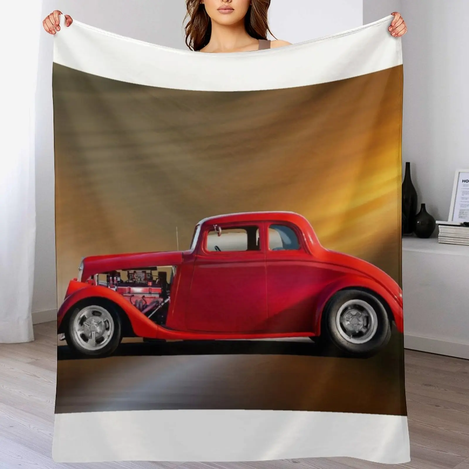 1933 Willys Model 77 Coupe Throw Blanket Retros Bed covers Blankets