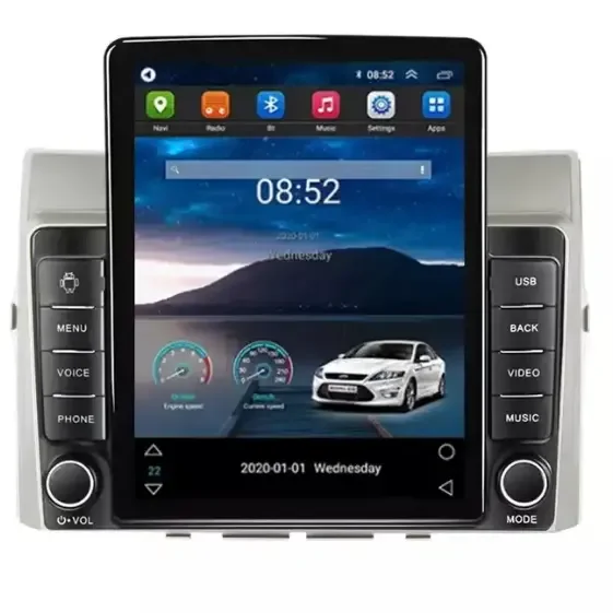 Leitor de DVD do carro Android 11 para Toyota Verso, Auto Rádio, GPS, BT, Estéreo, AM, FM, Tesla, 2004-2009, 8 + 128GB