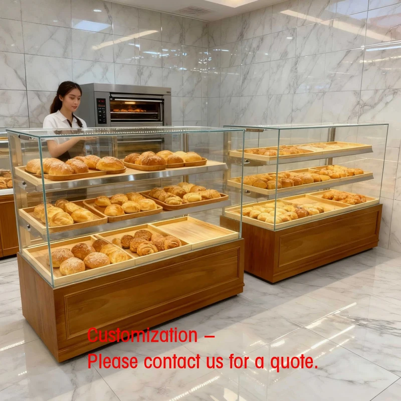 custom.Commercial Pastry Display with LED Lighting & Durable Glass Construction Bakery Coffee Shop Counter