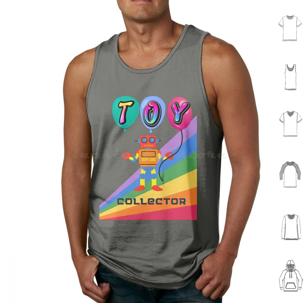 Toy Collector Tank Tops Print Cotton Action Figure Collecting Collecting Action Figures Toys Nerds Retro Fun Vintage