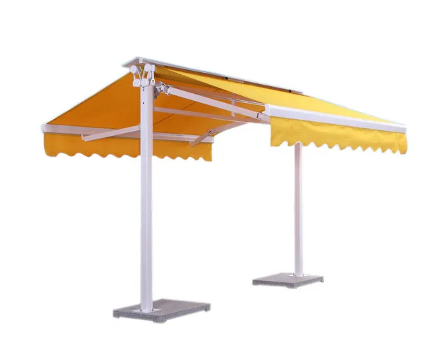 Customized Freestanding Double Sides Remote Control Aluminum Frame Retractable Awning