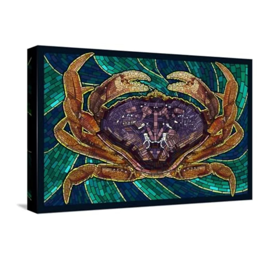 Print Dungeness Crab - Paper Mosaic by Lantern Press, 18