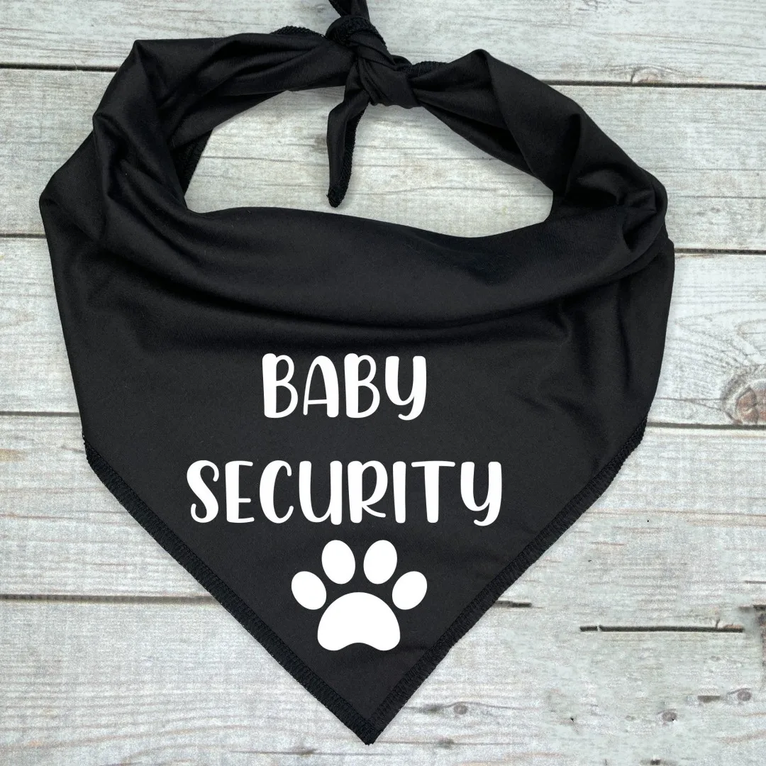 Baby Security Dog Bandana Pregnancy Announcement Photos Shower Gift Gender Reveal Black White Scarf For Pet New Baby