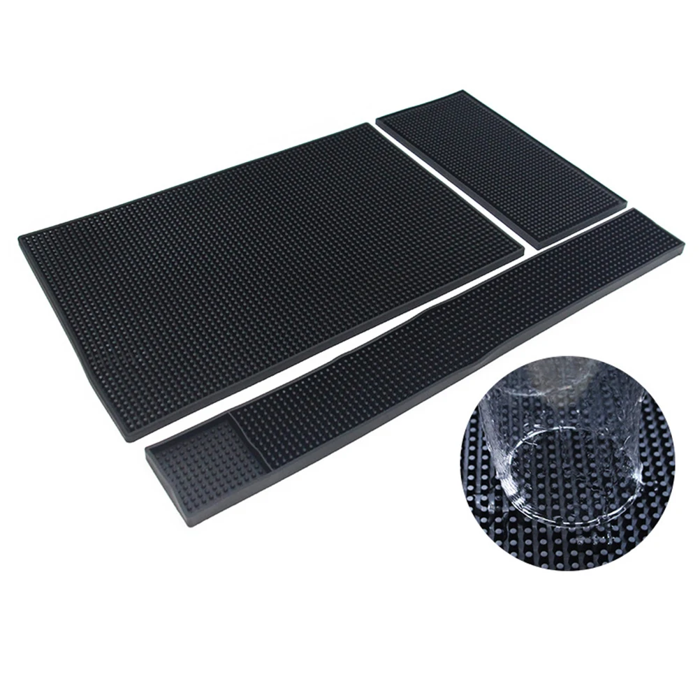 

Anti-slip Waterproof Pad Optimal Drainage Small Drying Mat Silicone Tableware Heavy Black for Kitchen Counter