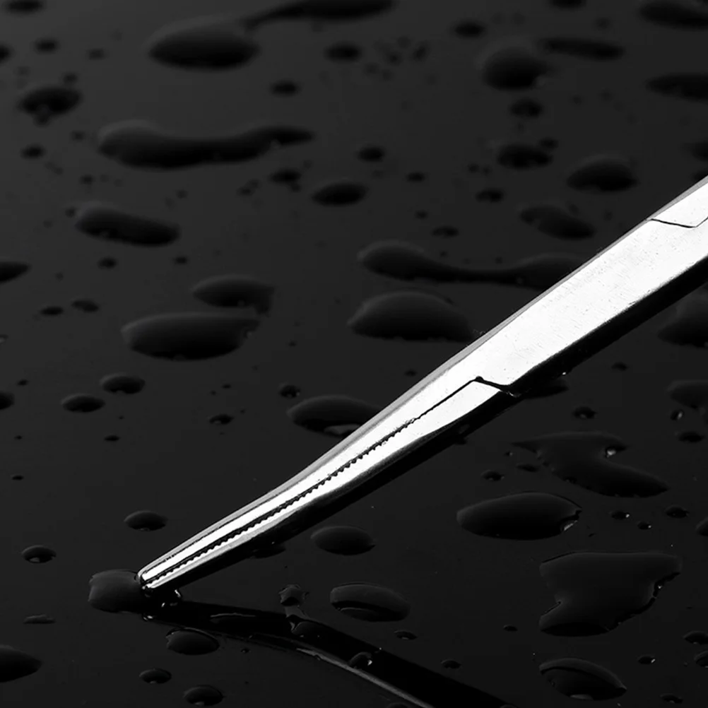 

2pcs 18Cm Stainless Steel Hemostatic Forceps Small Curved Tweezers For Home Repair Craft Education Use Durable