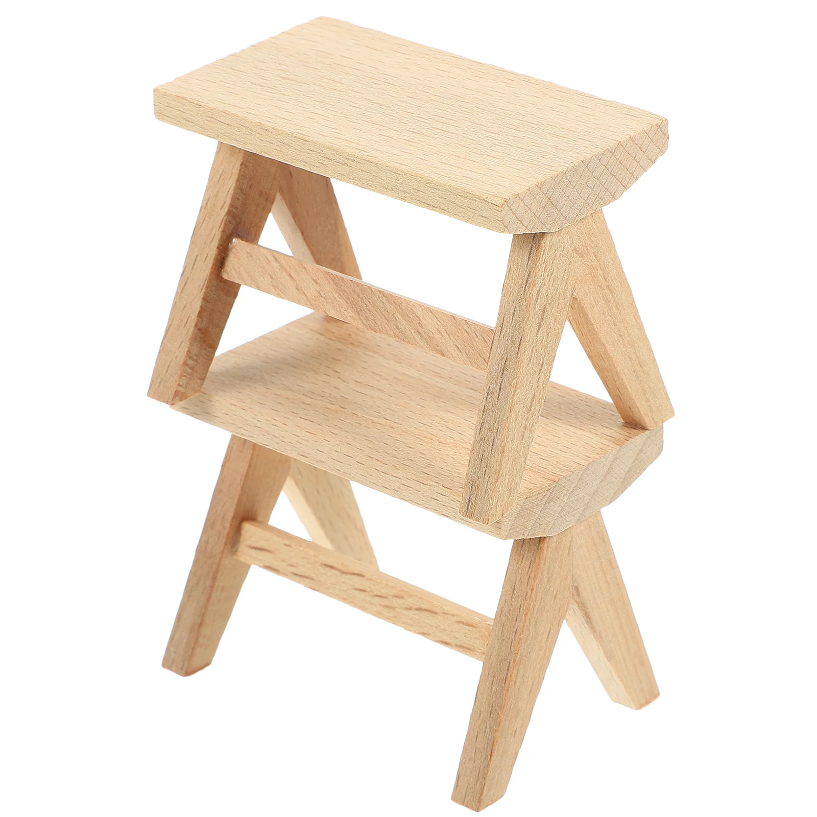 Mini tabouret modèle de banc de maison, ornements de meubles de table et de chaise, accessoires en bois miniatures, décor, 2 pièces