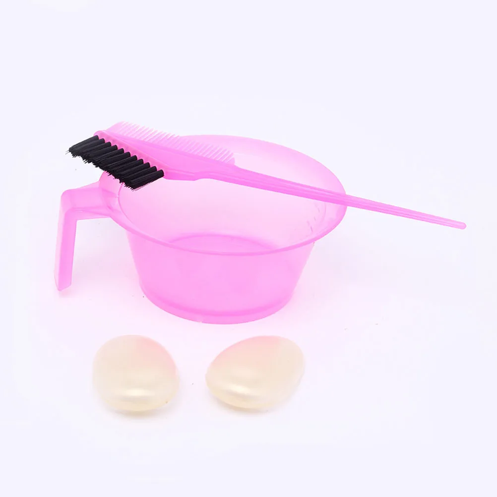 

2 Sets Professional Hairdressing Comb DIY Hair Dye Comb Double Sided Comb Hair Salon Dye Bowl (Pink)