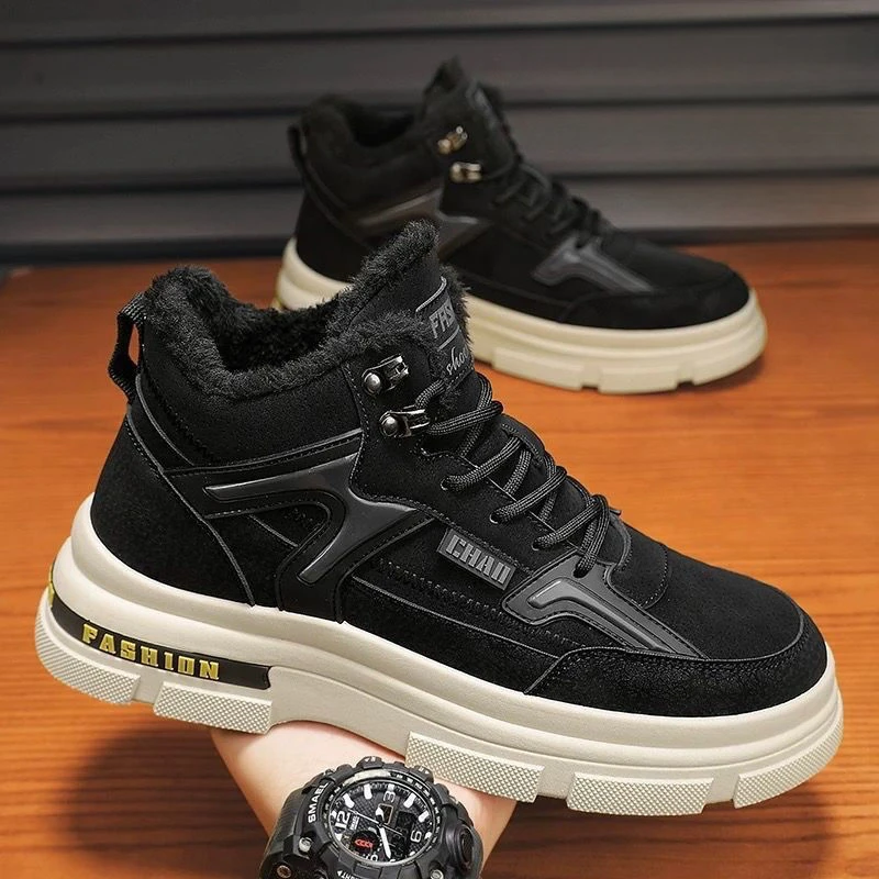 

Man Shoes Winter Warm High Cut Boots for Men with Fur Platform Hot Selling Comfortable Sale Casual Classic Size 44 Offer Cheap