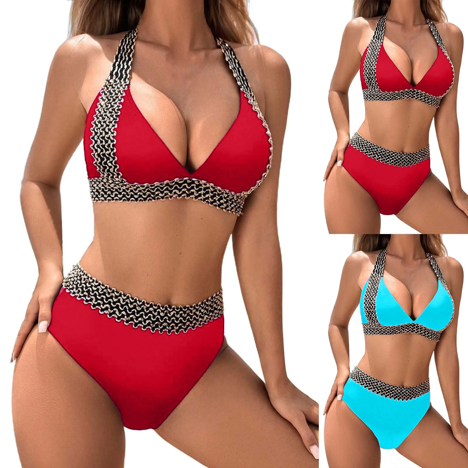 Women\'S Split Sexy Bikini Fashion Beach Solid Colour Seaside Swimwear Bikinis Women купальник женский Bikini Sexys Atrevidos