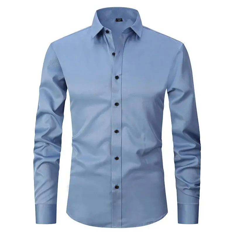 High Quality Large 6XL Men's Shirt Autumn Winter Social  Collar Fleece Lined Thickened Special Wide Fit Male Fashion