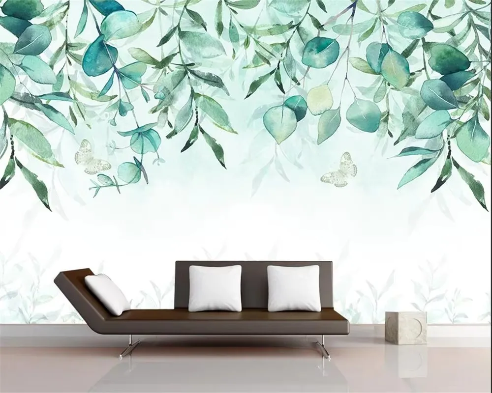 

Custom wallpaper photo fresh leaves tree vine pastoral background wall painting home decoration living room bedroom 3d wallpaper