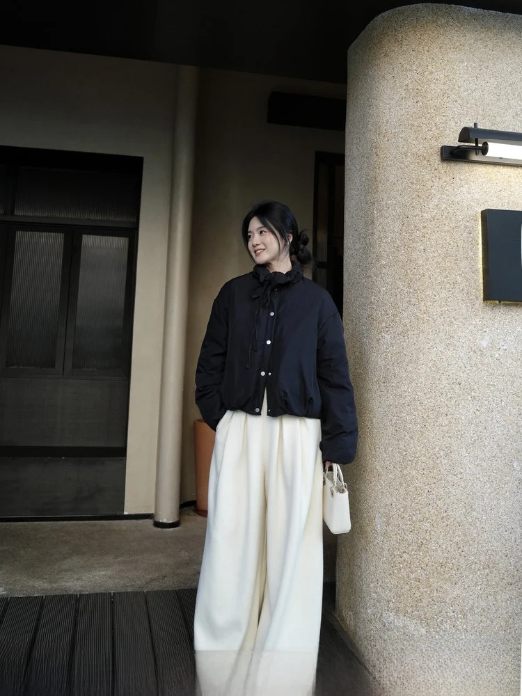 

Теплая женская пуховая куртка из белого пуха, уютный новый дизайн, повседневный стиль, стандартный крой, утолщенная, из полиэфирного волокна, для женщин.