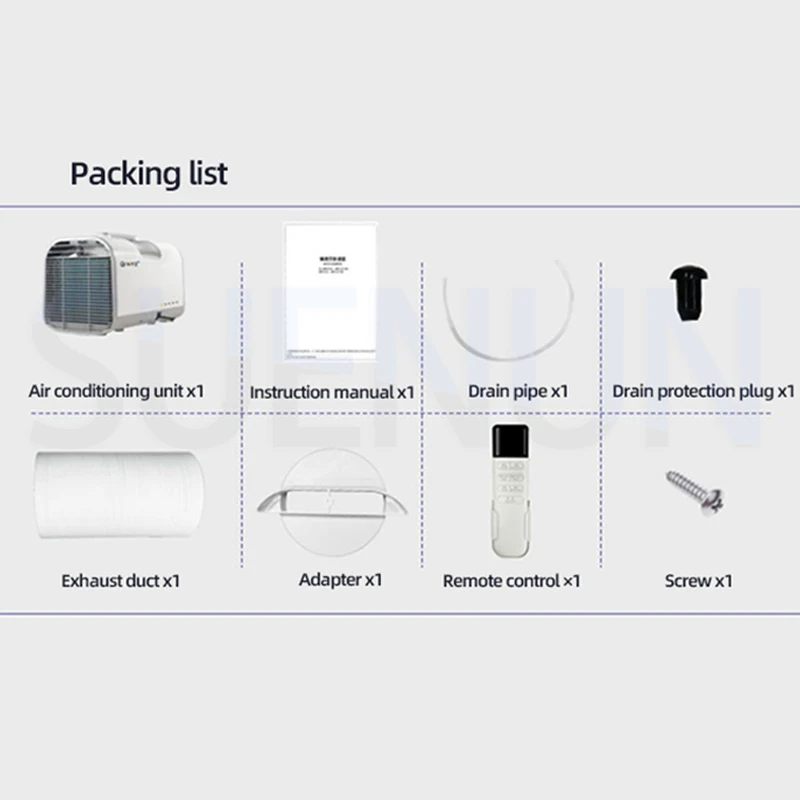 เครื่องปรับอากาศขนาดเล็กแบบเคลื่อนที่ได้สำหรับตั้งแคมป์เครื่องปรับอากาศแบบพกพาติดตั้งในรถที่ระบายความร้อนด้วยตัวเดียวไม่มีหน่วยภายนอก