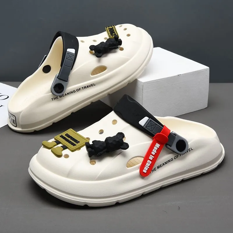 

Hole shoes men's new summer wear, two anti-skid sandals for stepping on shit, two thick soles for men's beach shoes