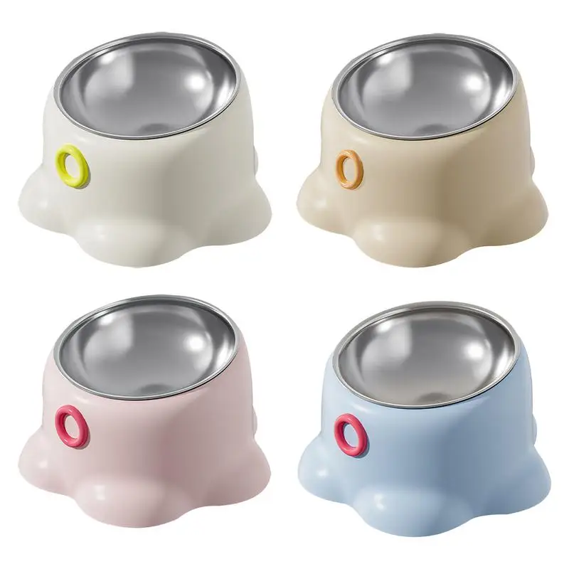 Cat Bowl Non Slip with Prevent Tipping Stable Base Cat Food Drinking Water Feeder Tilt Safeguard Neck Pet Bowl Accessories