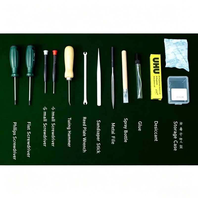 Harmonica Repair and Tuning Tool Kit, Chromatic Scale Polyphonic Repair, Disassembly and Cleaning Tools, Universal